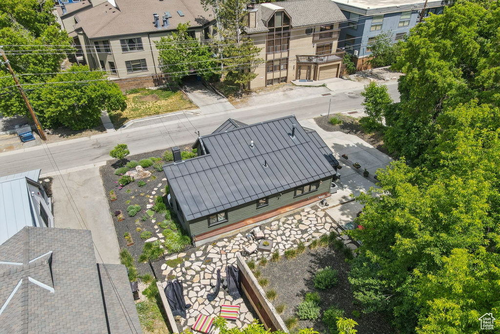 Aerial view of residential area