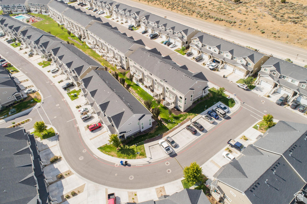 Aerial view of residential area