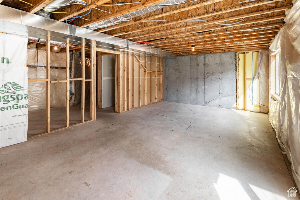 View of unfinished below grade area