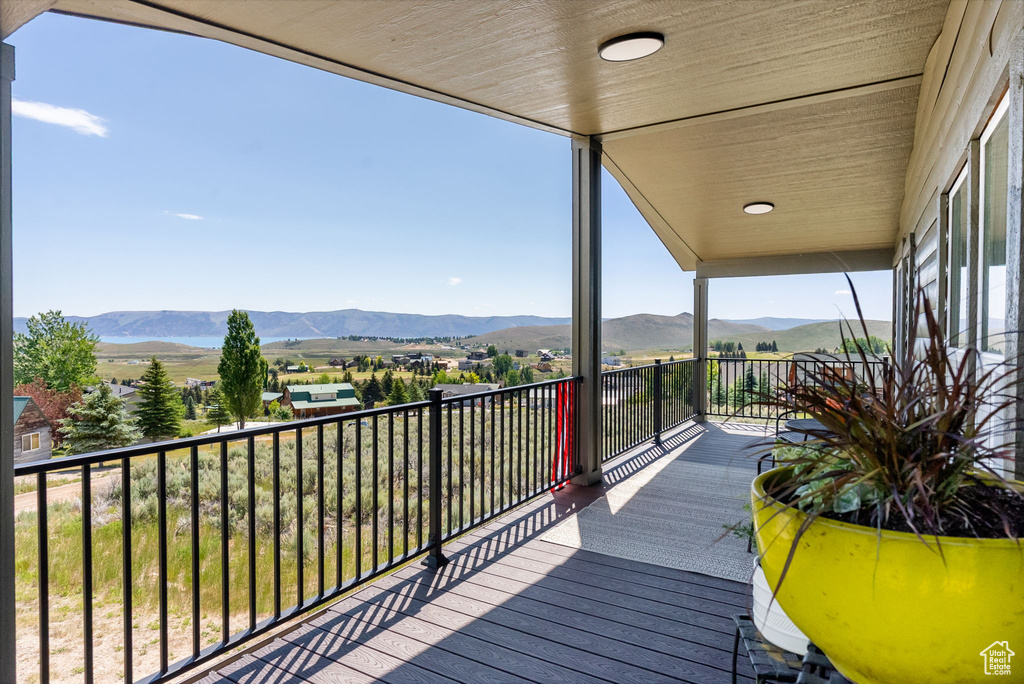 Deck with a mountain view