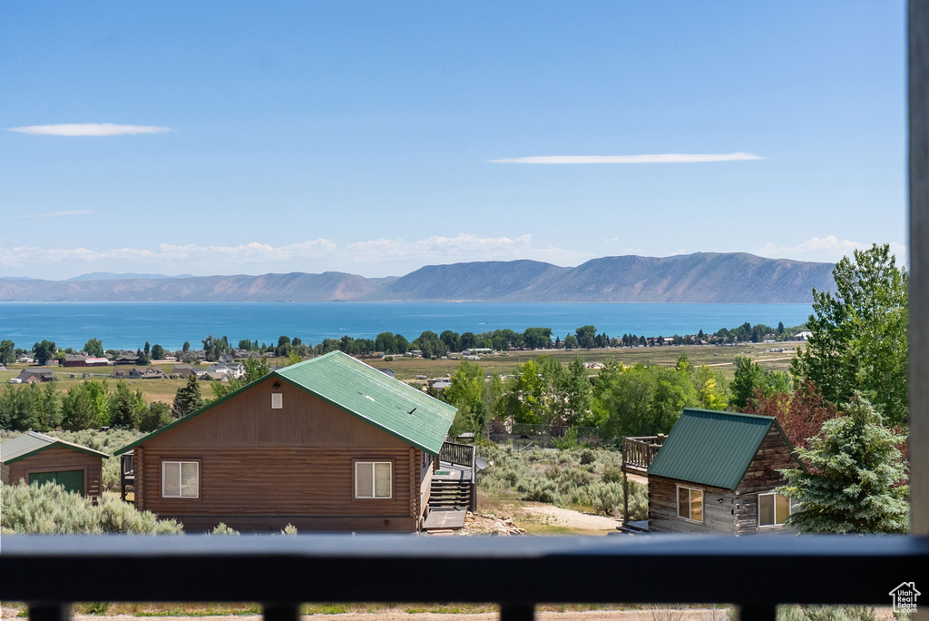 Mountain view with a large body of water