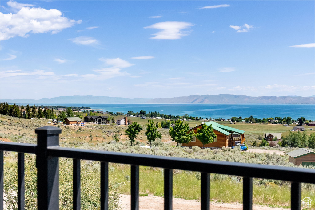 Mountain view featuring a large body of water