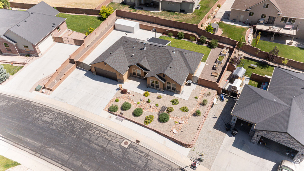 Aerial view of residential area