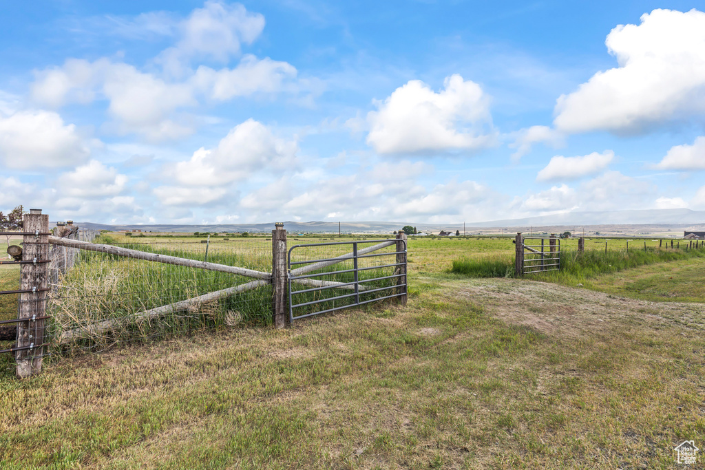 View of yard featuring a view of countryside