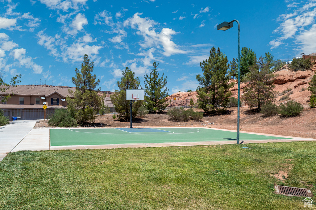 View of sport court featuring community basketball court