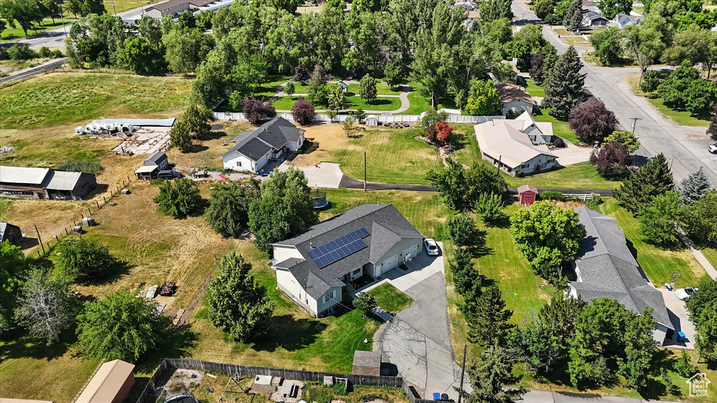 Aerial view of residential area