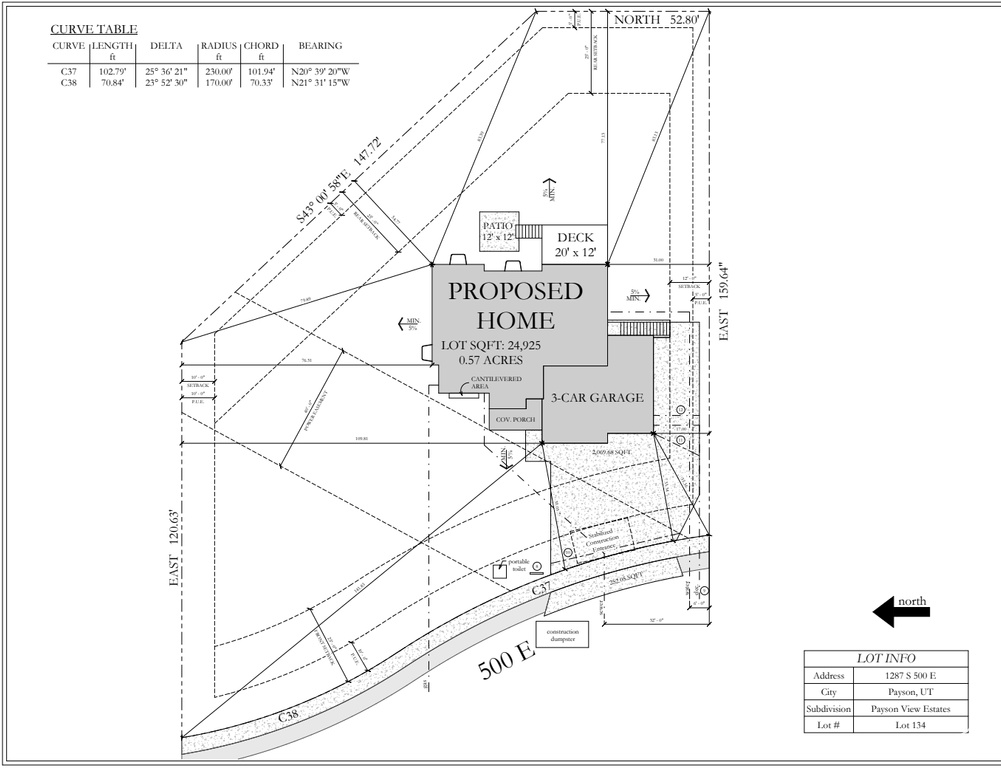 Map showing property parcels