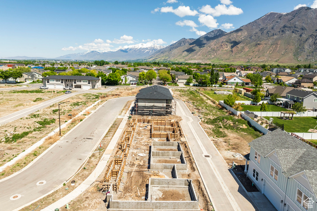 View of mountain backdrop with nearby suburban area