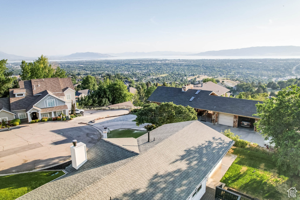 View of subject property featuring a mountain backdrop