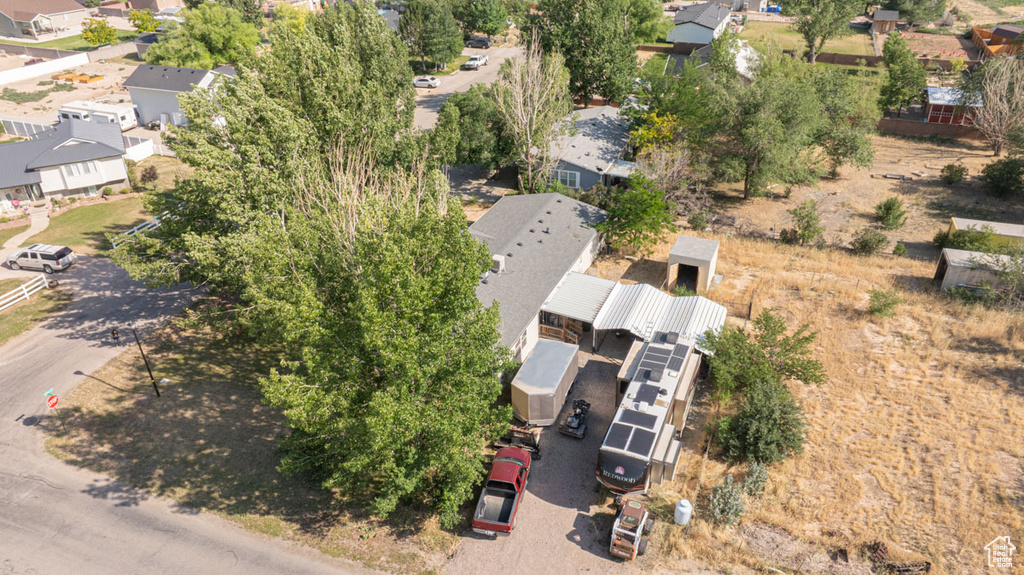 Aerial perspective of suburban area