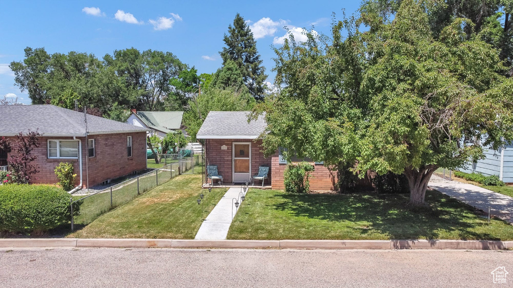View of front of property featuring brick siding