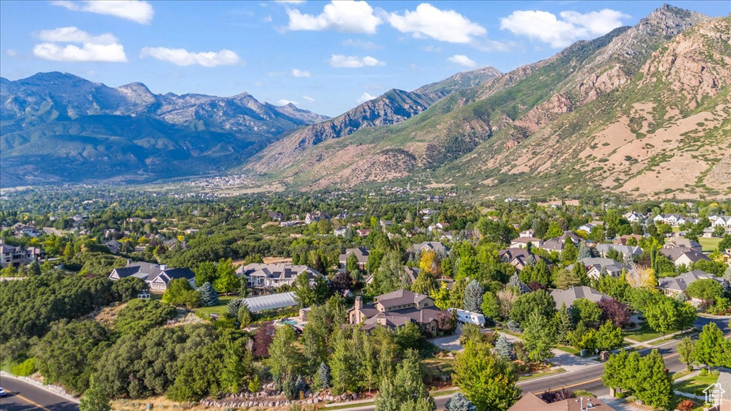 Mountain view with nearby suburban area