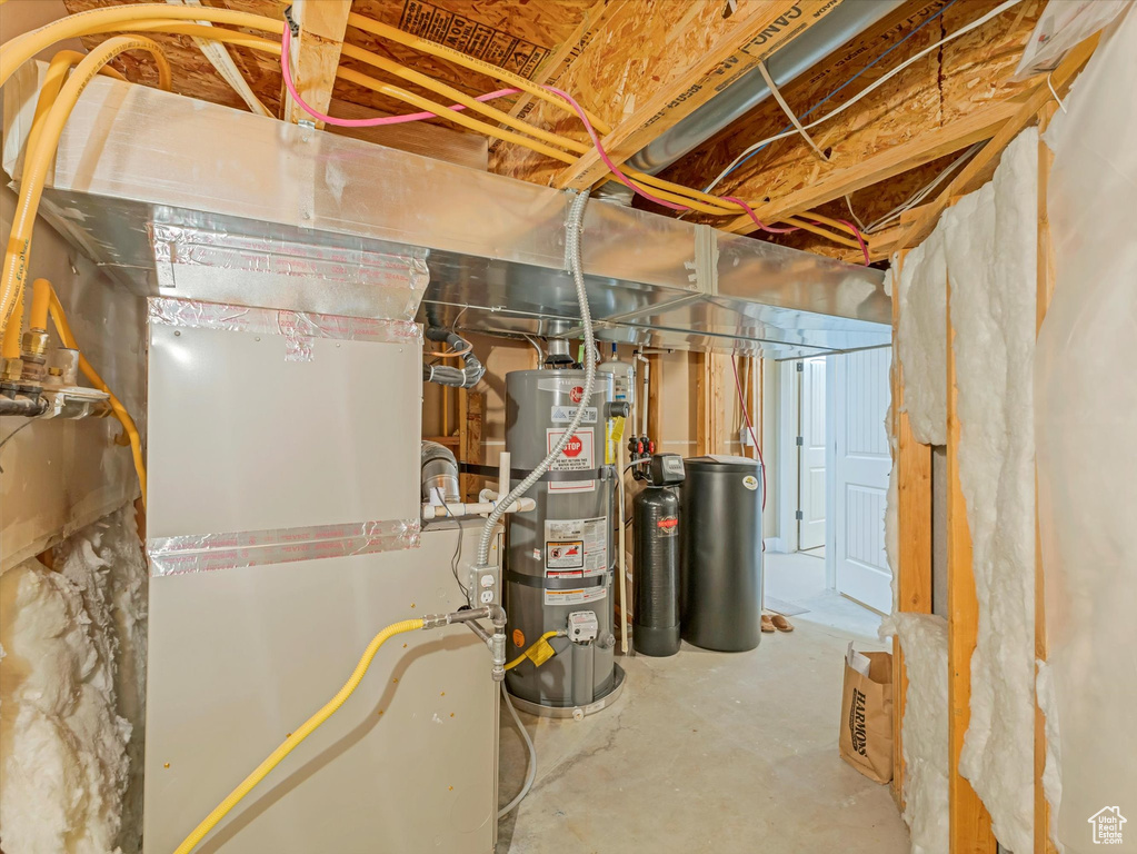 Utilities featuring strapped water heater