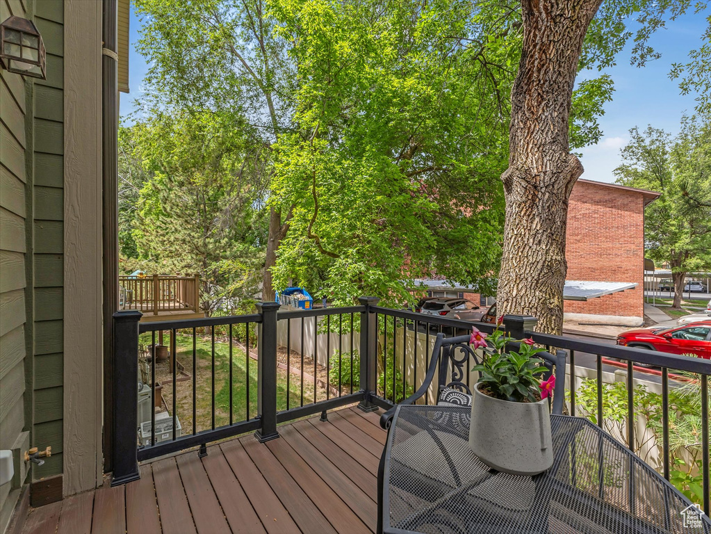 View of wooden deck
