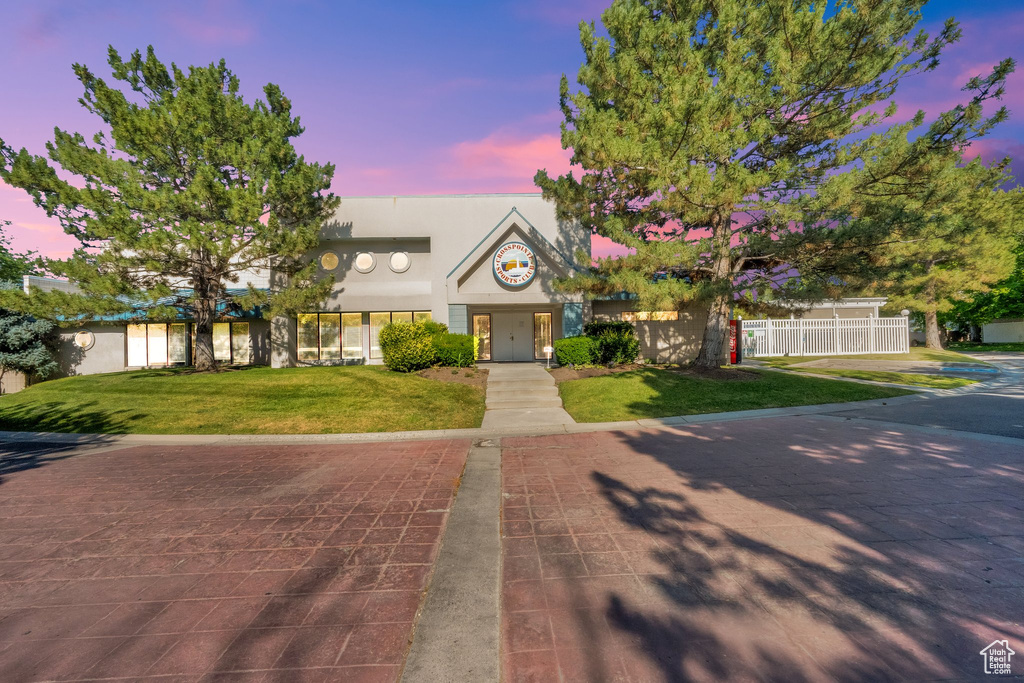 View of front of home with stucco siding