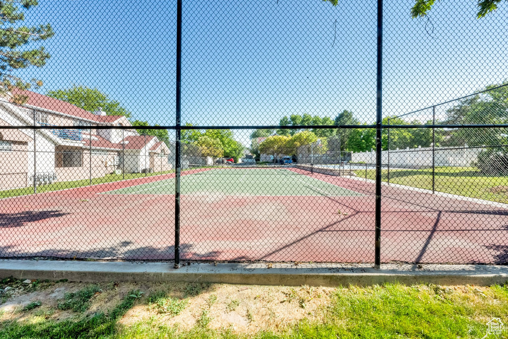 View of tennis court