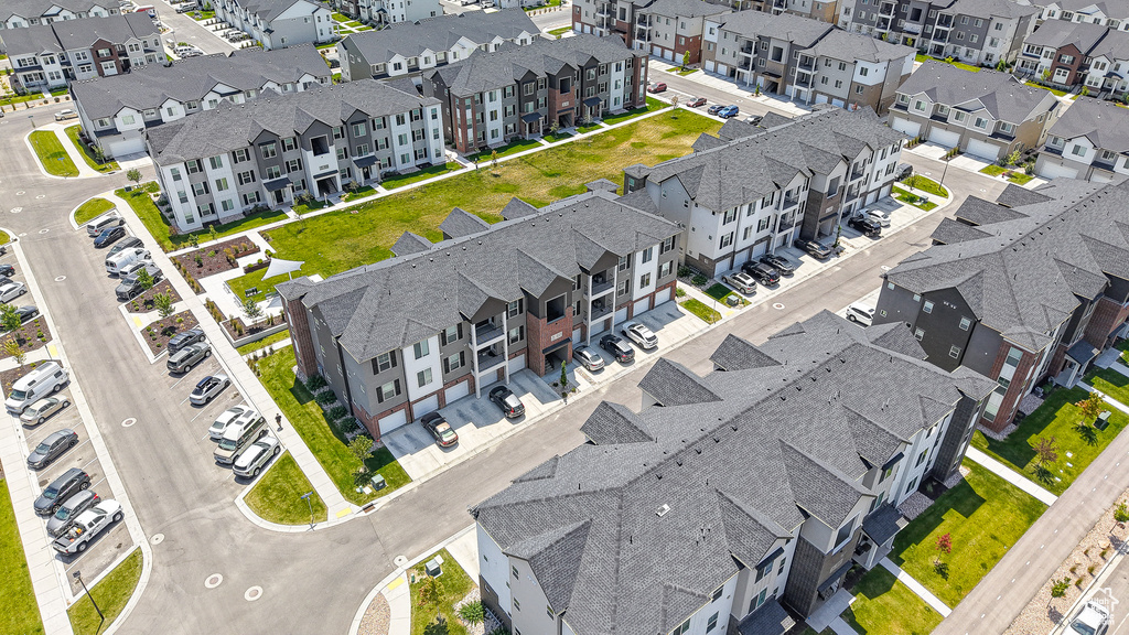 Aerial perspective of suburban area