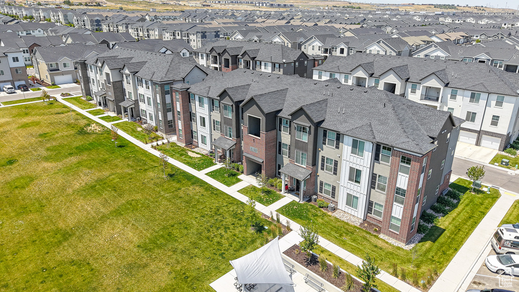 Aerial perspective of suburban area