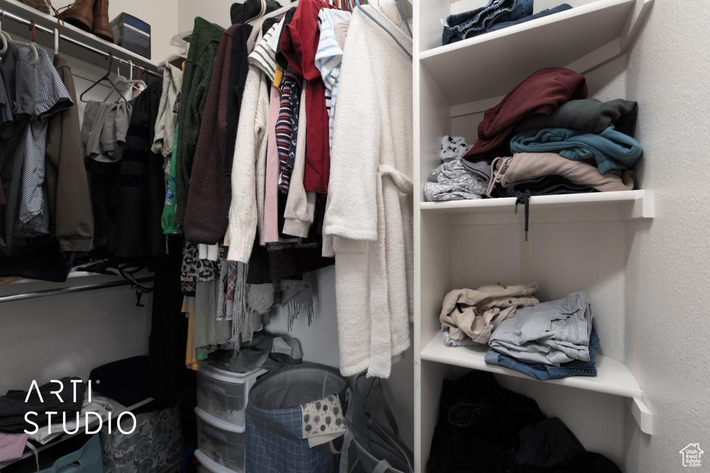 View of walk in closet