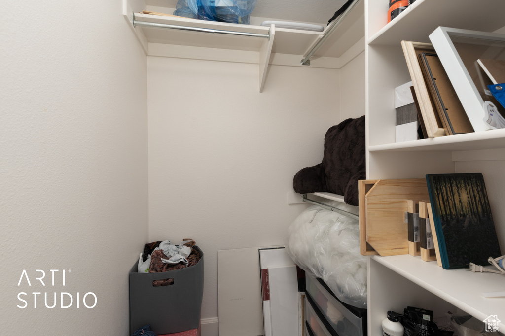 View of walk in closet