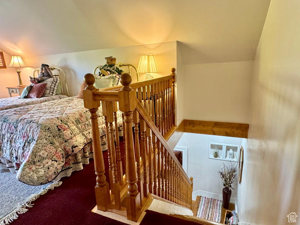 Bedroom with carpet floors