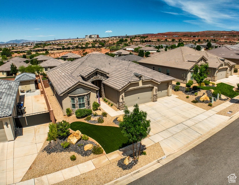 Aerial view of residential area