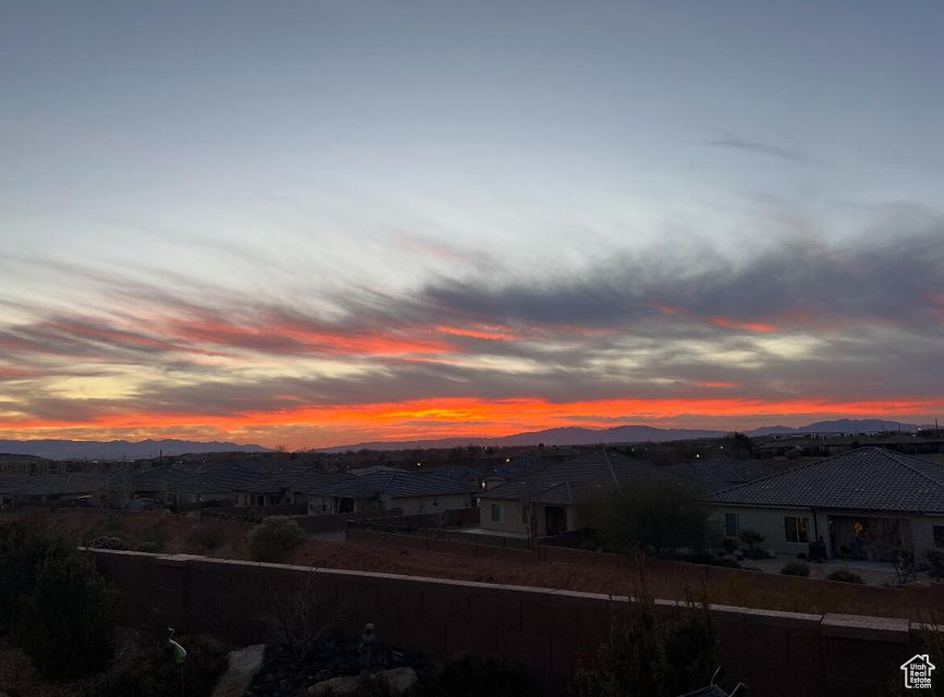 Mountain view featuring nearby suburban area