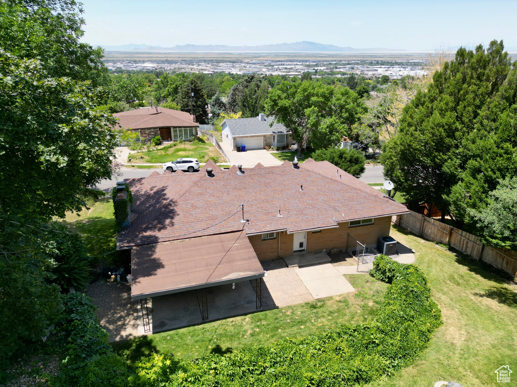 View of subject property with a mountainous background
