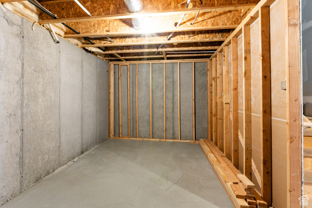 View of unfinished below grade area