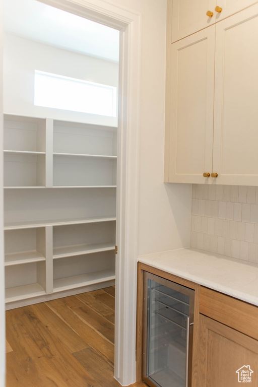 Storage area with wine cooler