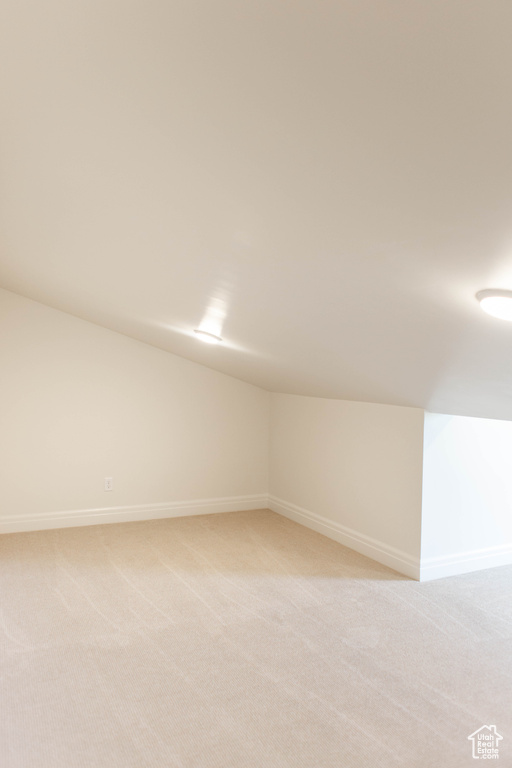 Bonus room featuring light colored carpet