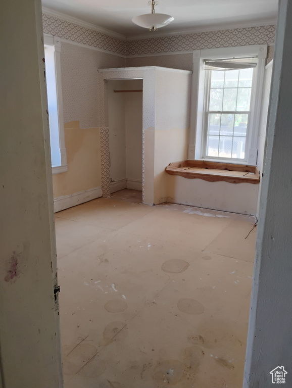 Empty room with a baseboard radiator