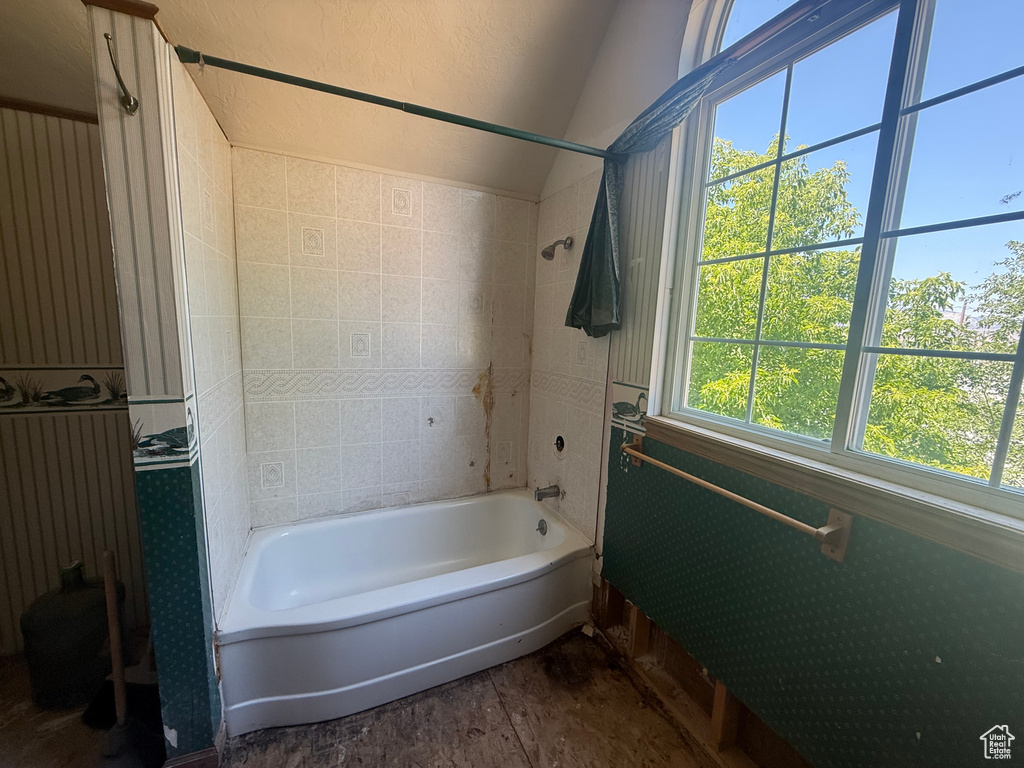 Bathroom with washtub / shower combination