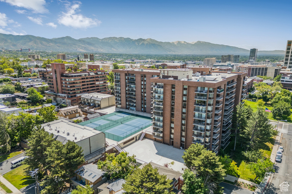 View of urban area featuring a mountain backdrop