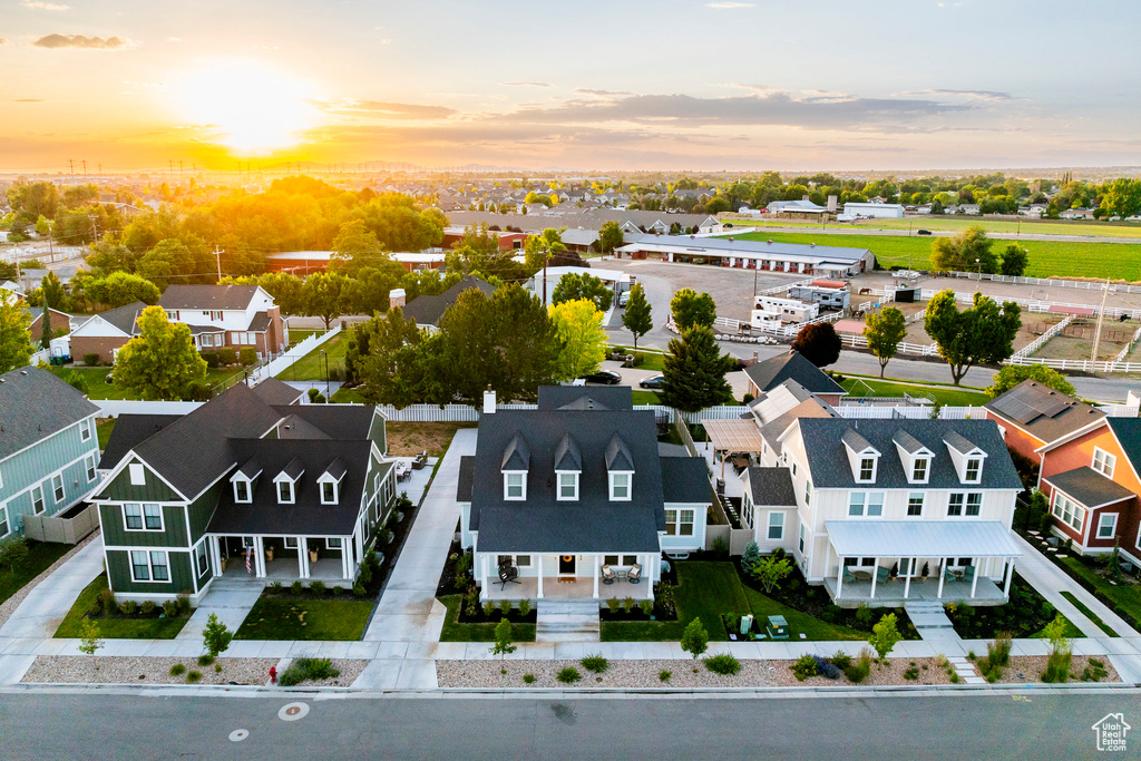 Aerial view of residential area