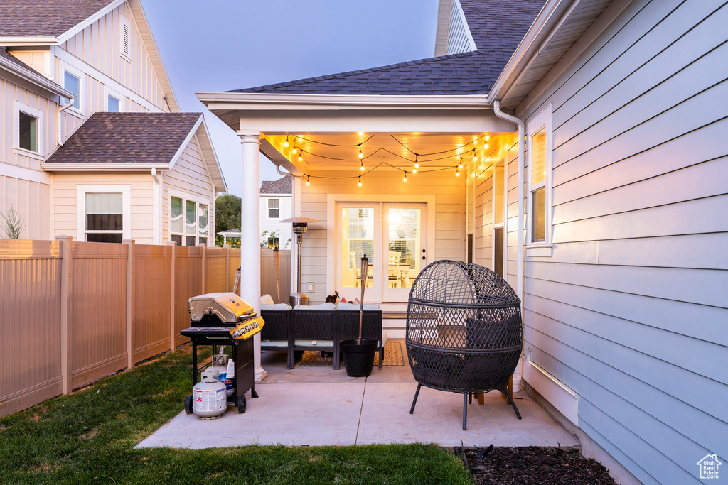 View of patio / terrace featuring grilling area and an outdoor hangout area