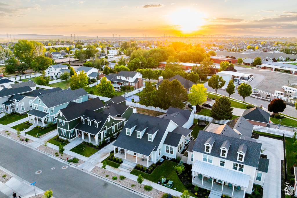 Aerial view of residential area
