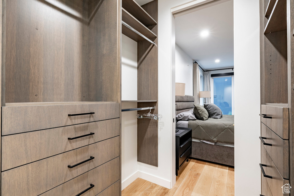 Spacious closet featuring light wood finished floors