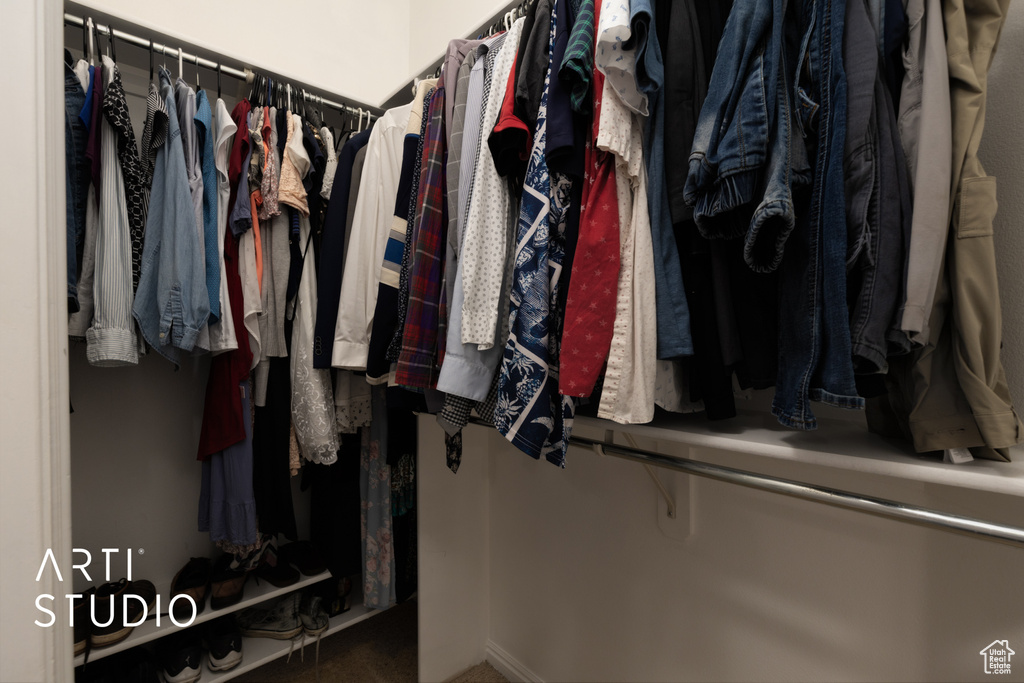 View of walk in closet