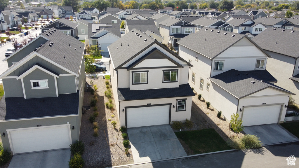 Aerial view of residential area