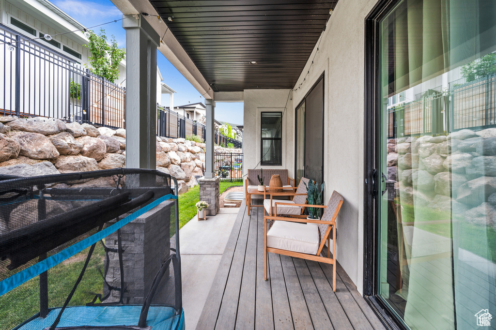 View of wooden deck
