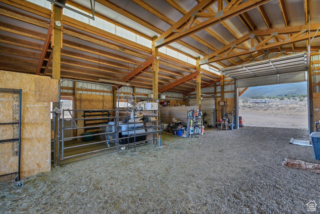 View of horse barn