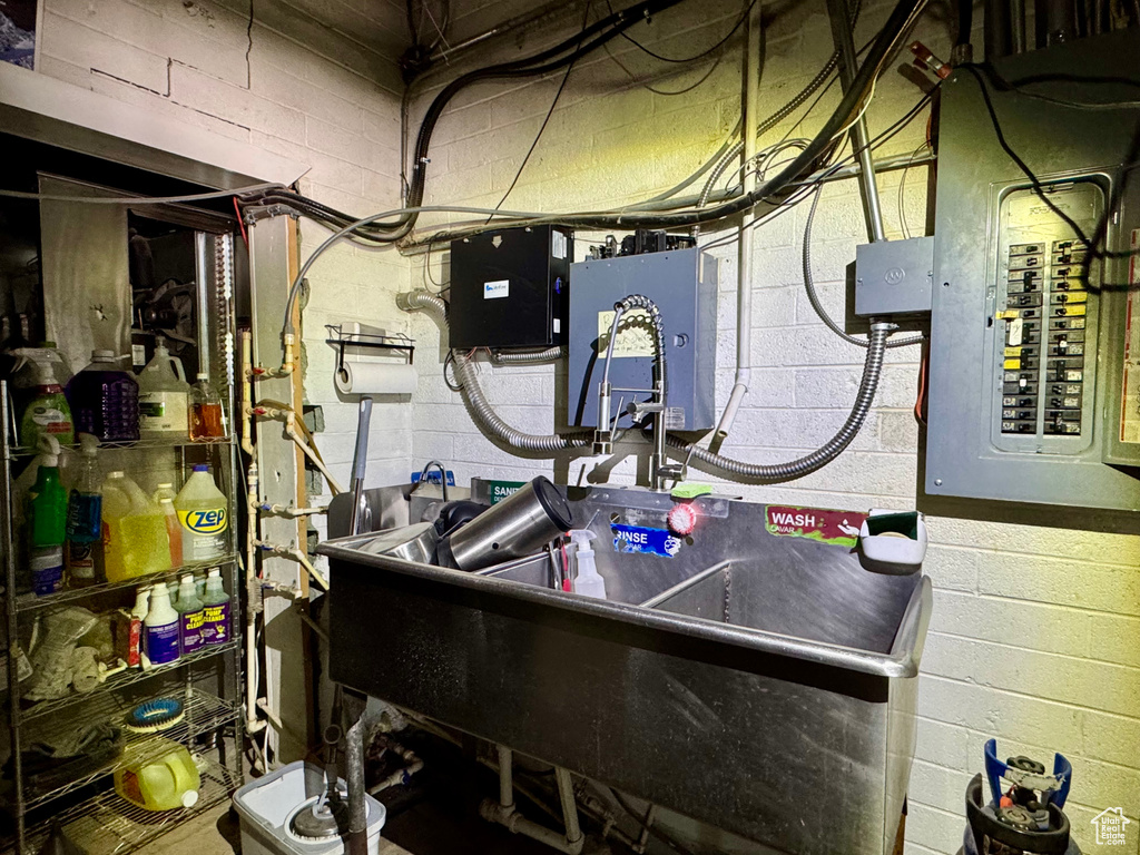 Utility room with electric panel