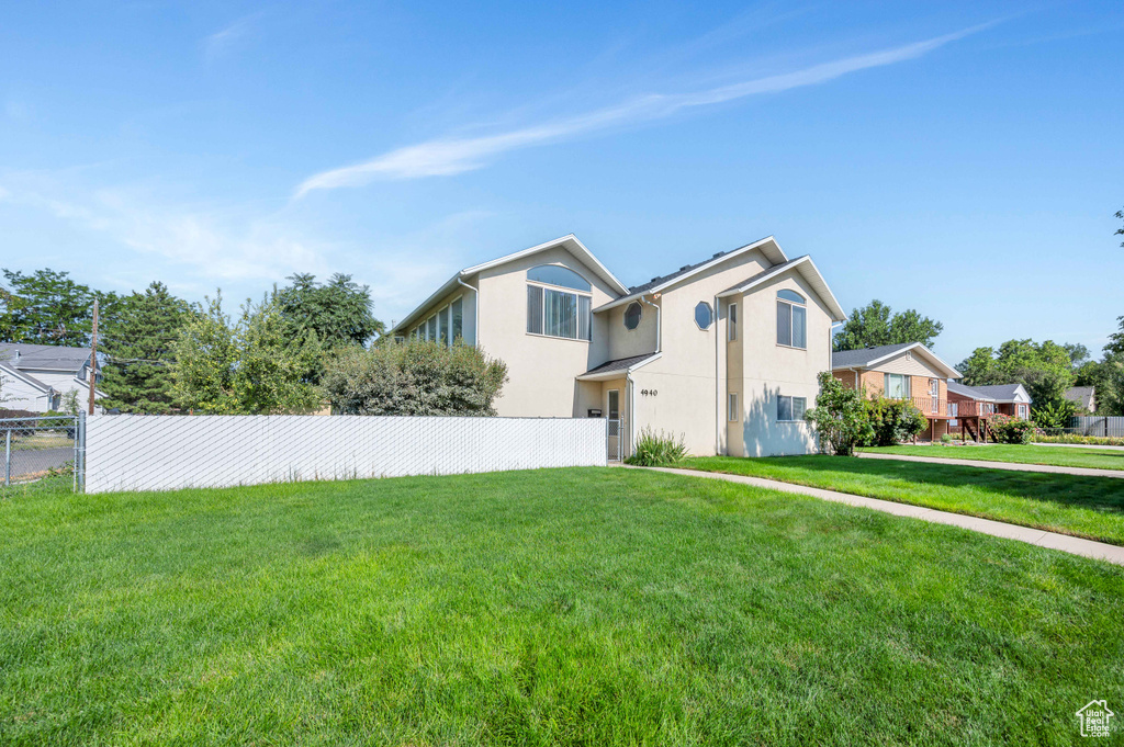 View of home's exterior featuring stucco siding