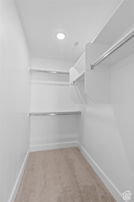 Walk in closet with carpet