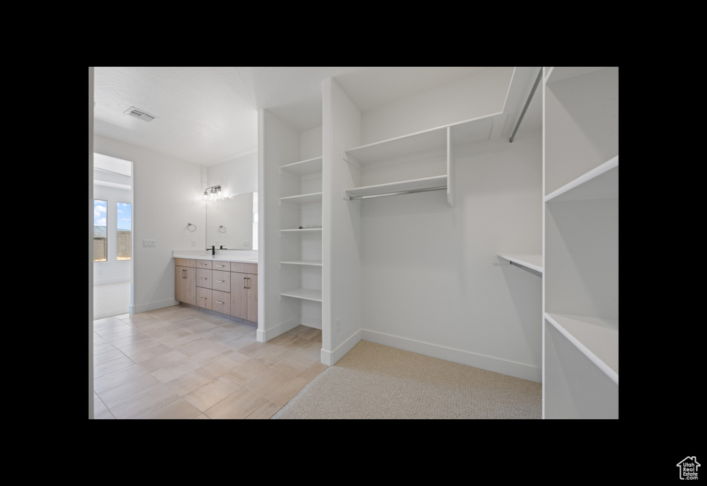 Walk in closet with a sink