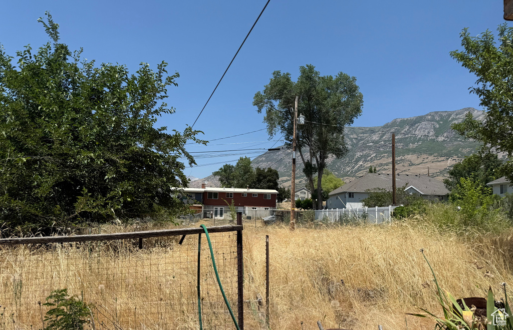 View of yard with a mountain view