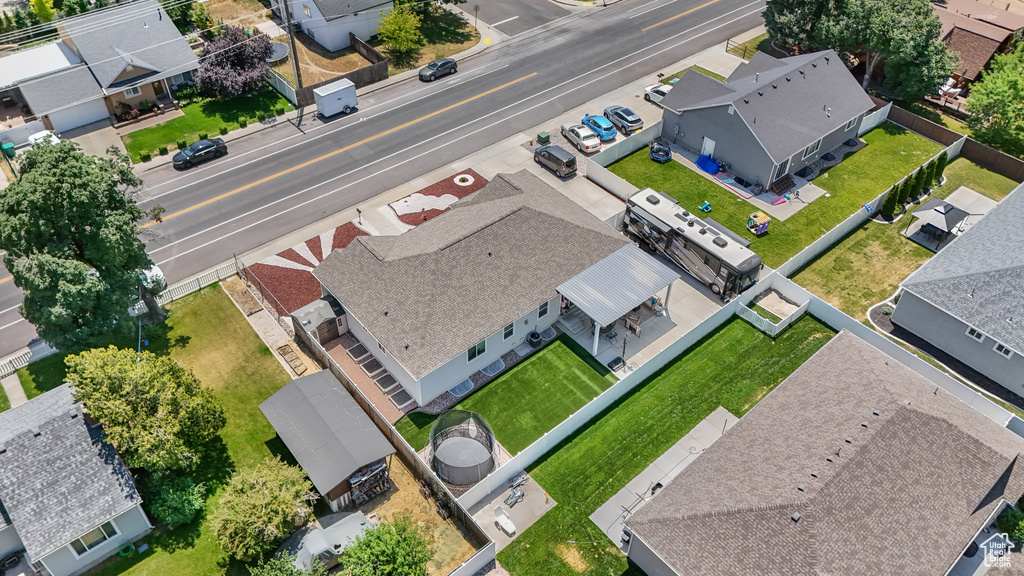 Aerial view of residential area