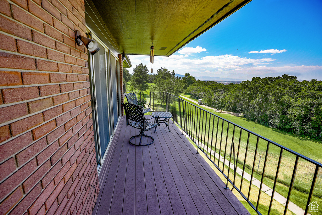 View of wooden deck