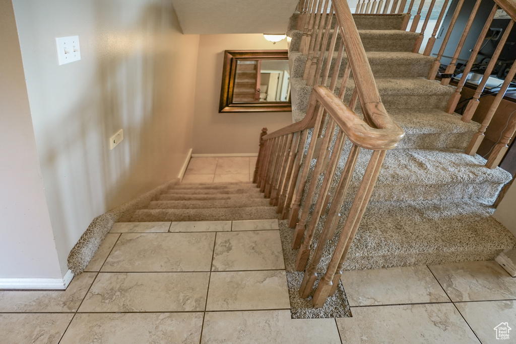 Staircase with baseboards